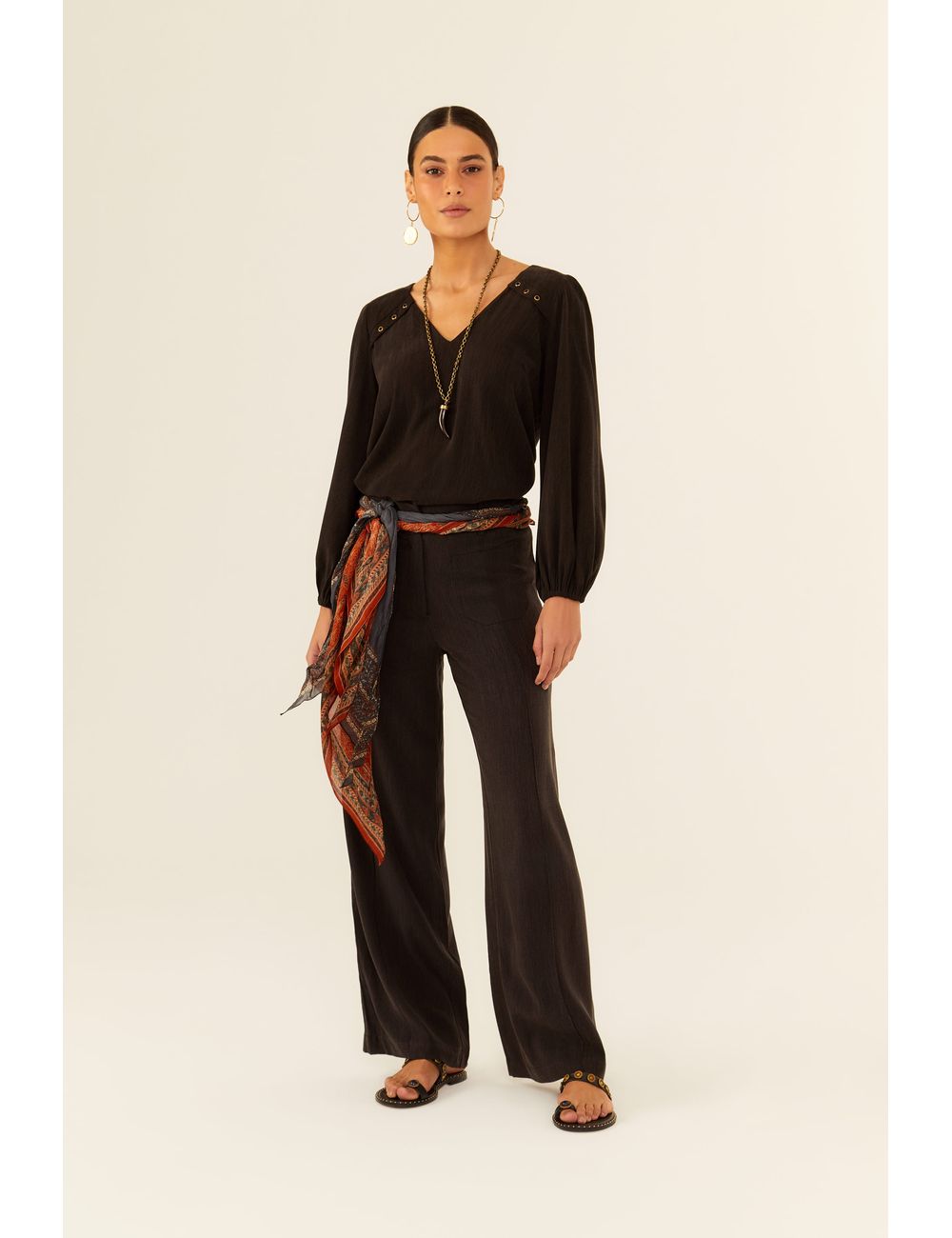 Calça Alfaiataria Pantalona Nervura
