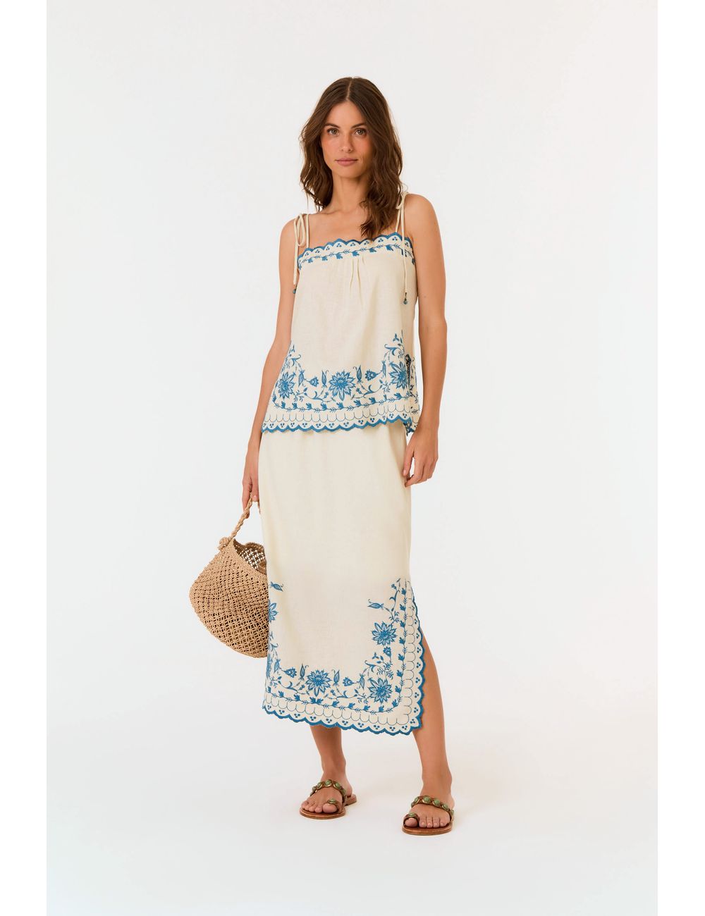 Saia Bordado Peônia