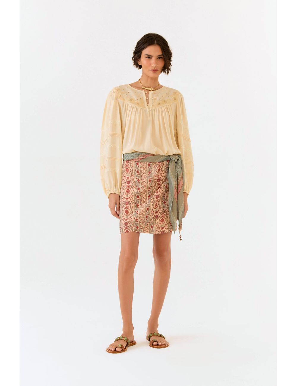 Saia Curta Pareô Estampa Agave