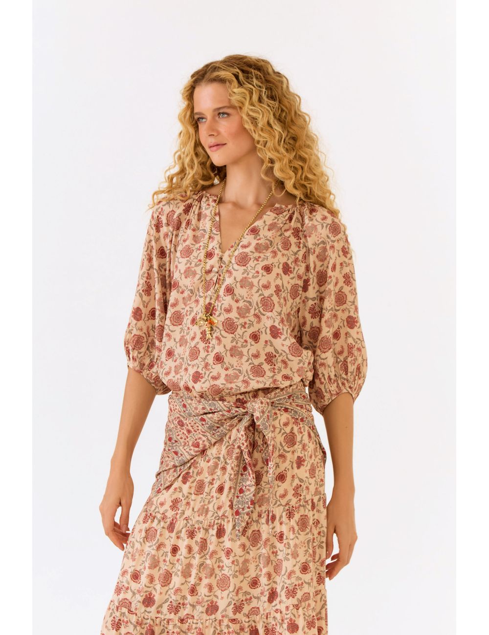 Blusa Manga 3/4 Estampa Agave