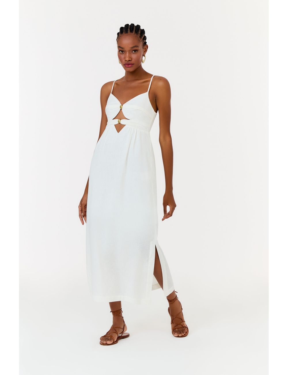 Vestido Midi Metais Decote