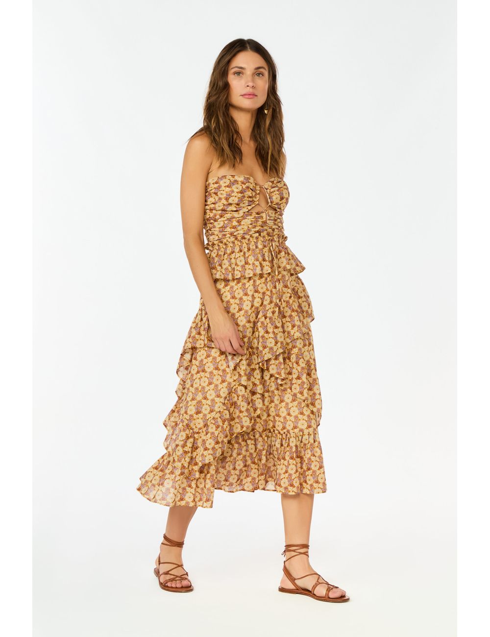 Vestido Babados Estampa Cali