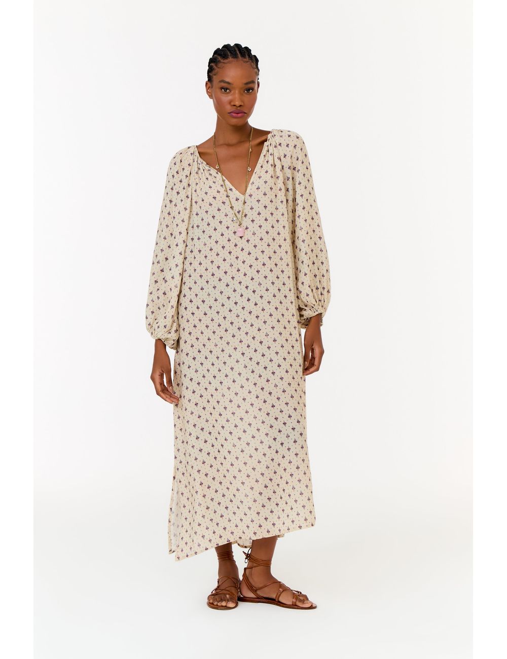 Vestido Manga Estampa Zaz