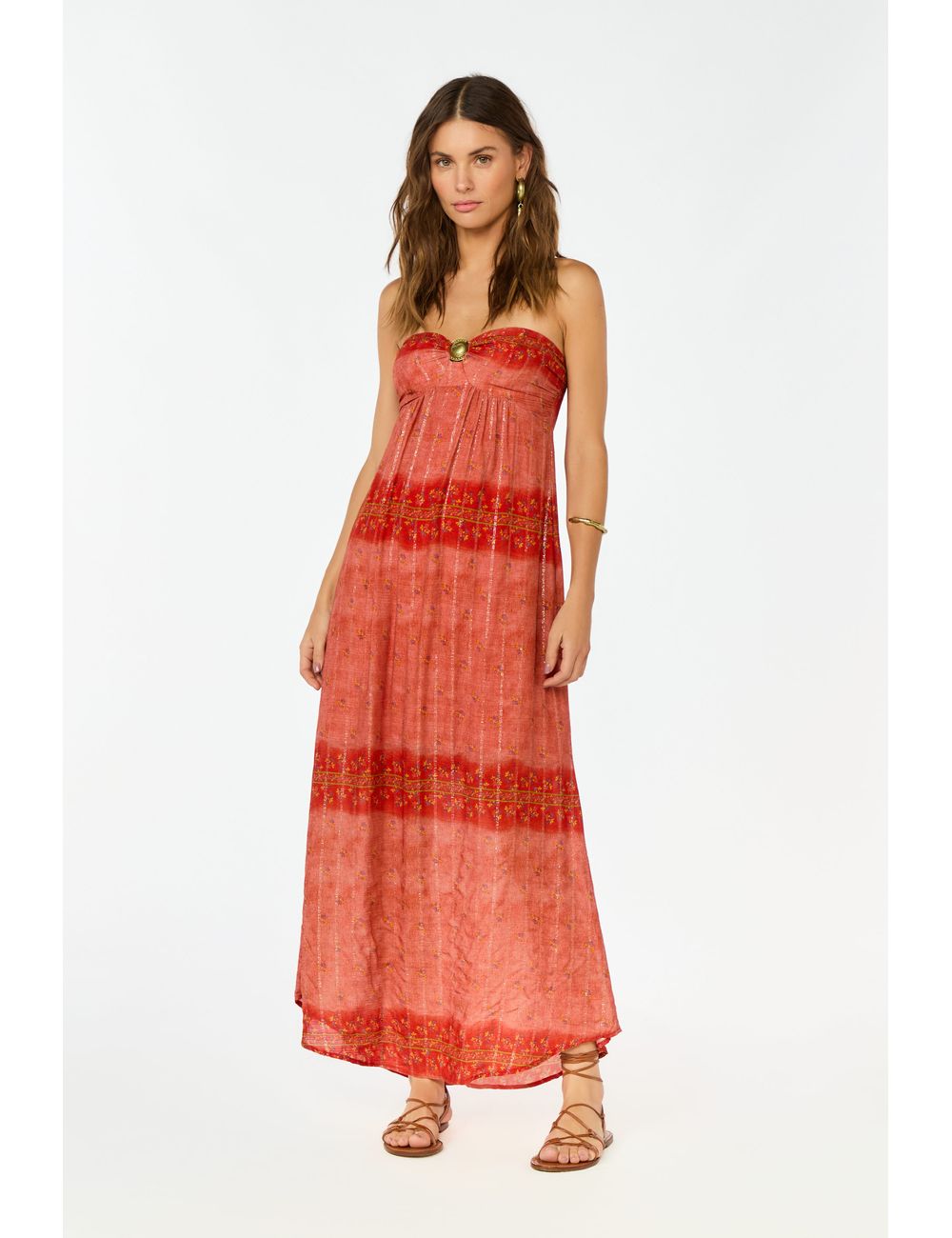 Vestido Fivela Estampa Laguna