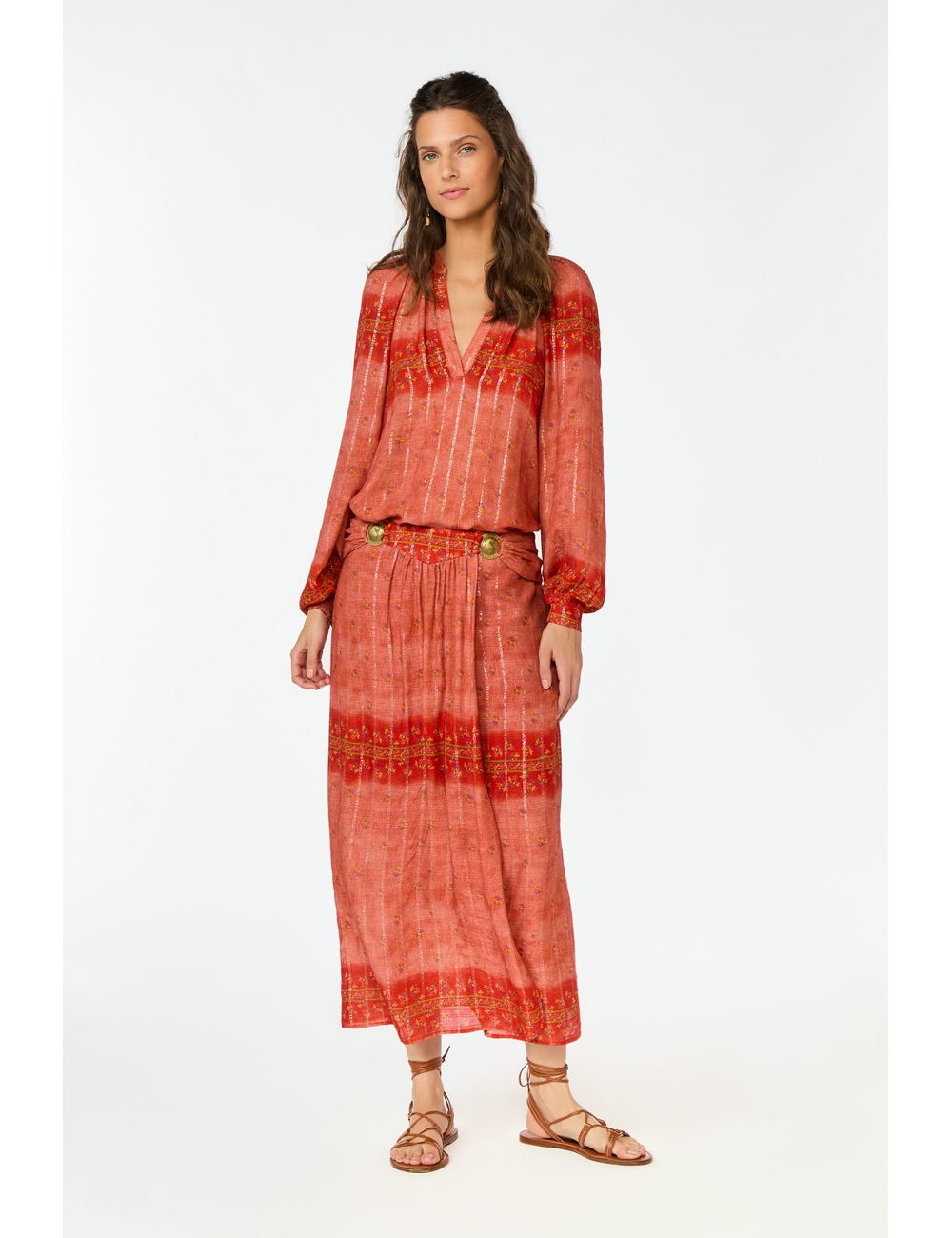 Saia Midi Estampa Laguna