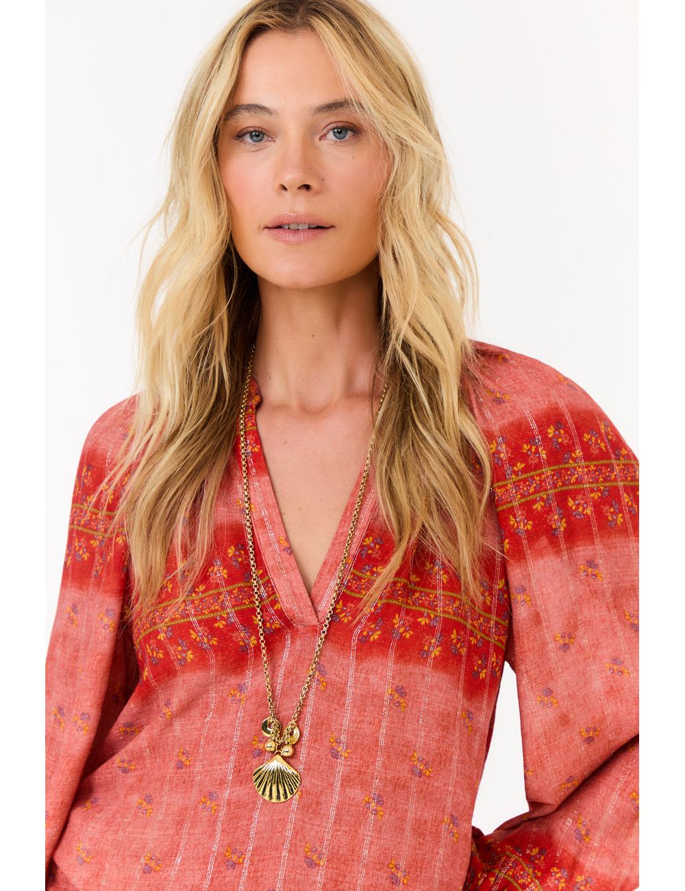 Colar Corrente Pingentes De Concha - Dourado / U