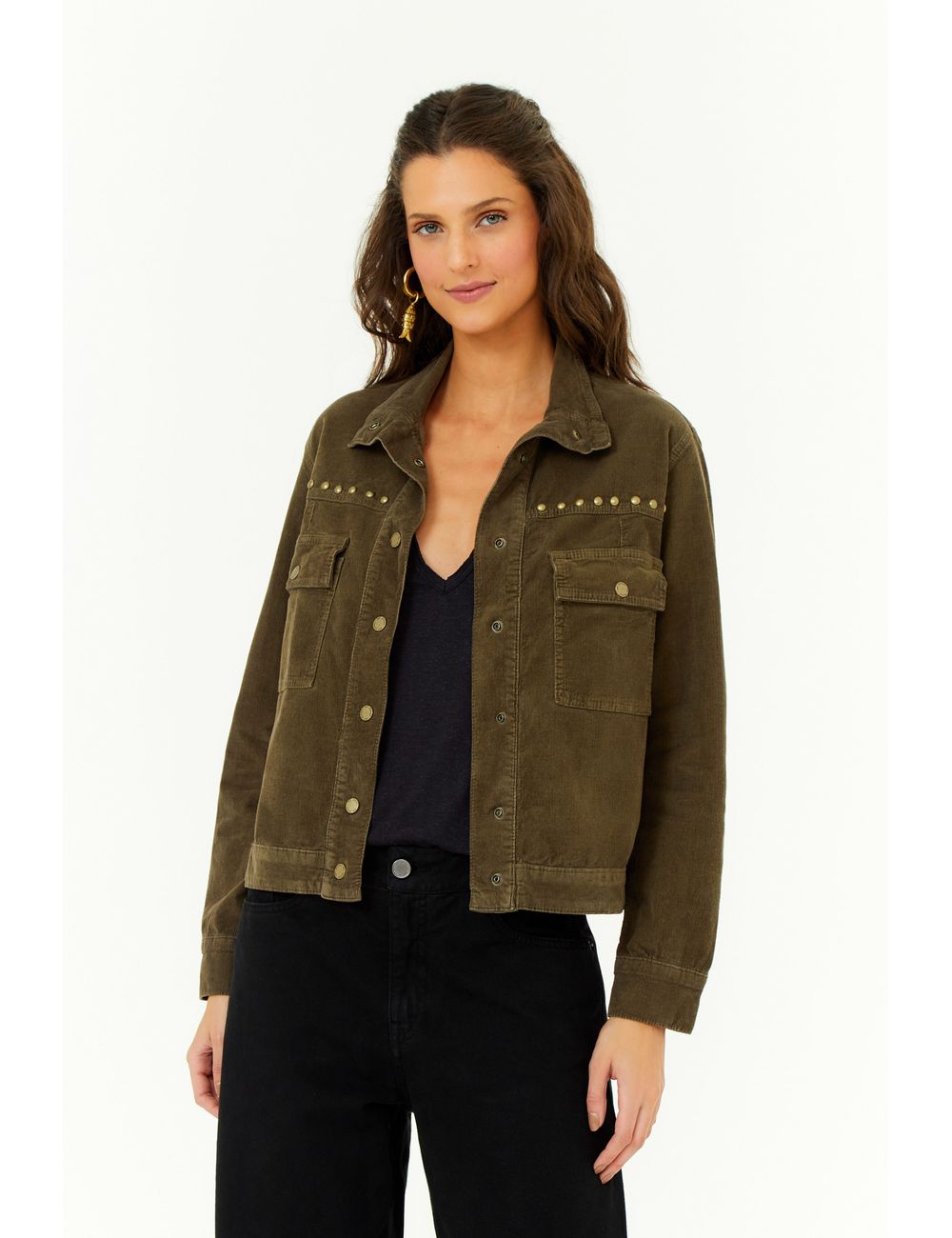 Jaqueta Veludo Cotelê Tachas