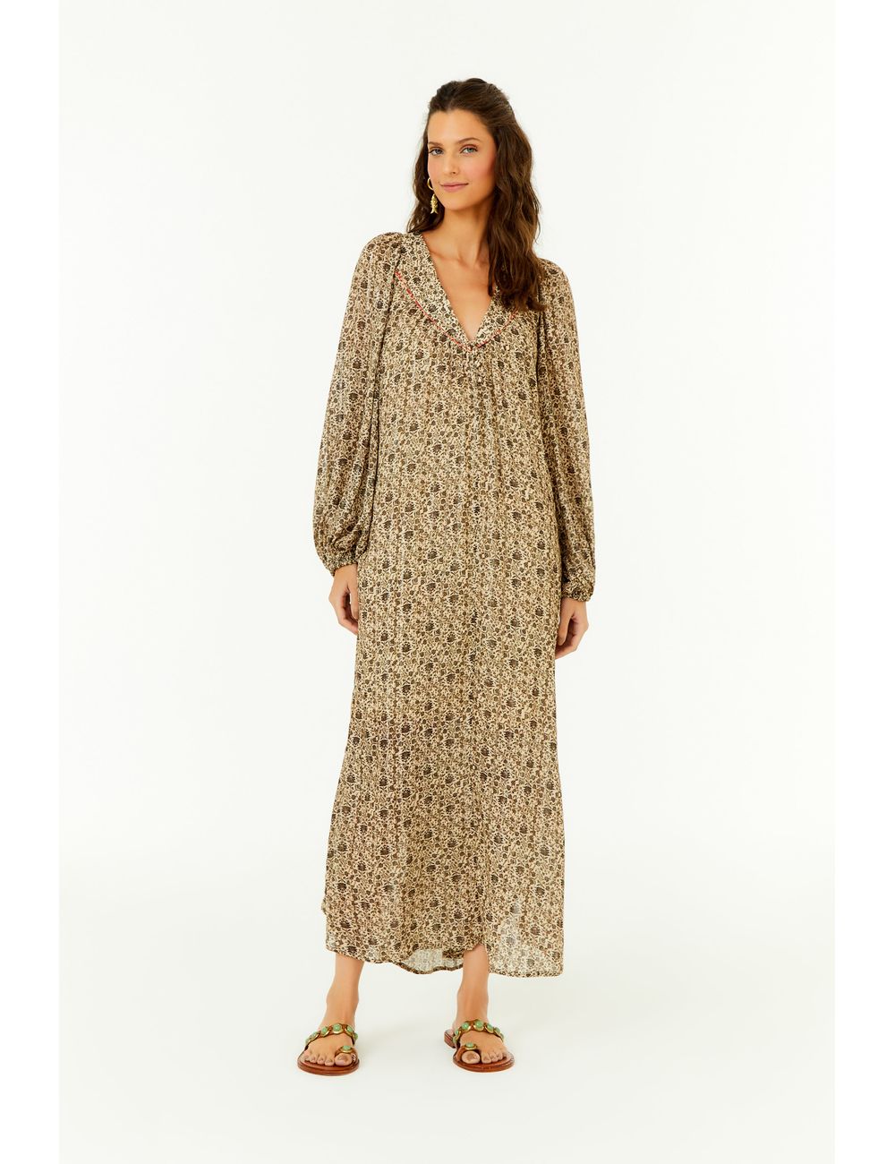 Vestido Midi Estampa Gerânio