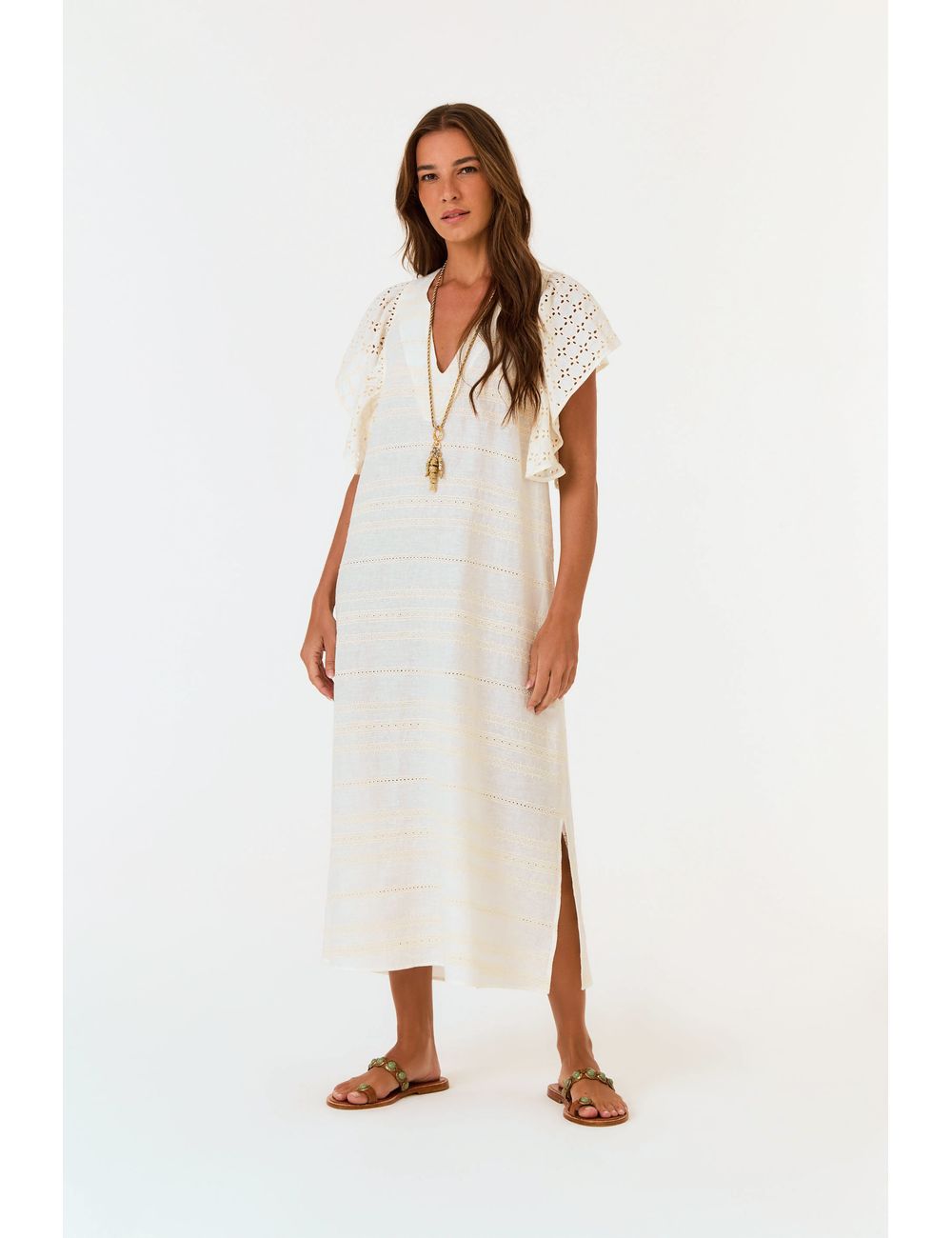 Vestido Midi Babado Laise