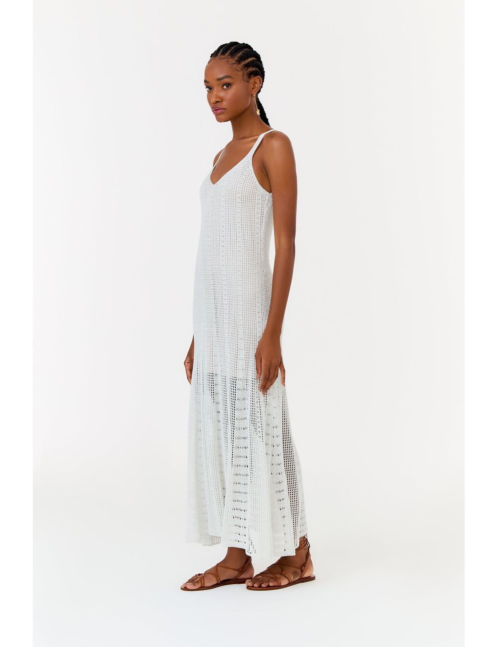 Vestido Tricot Nesgas Ponto Telado