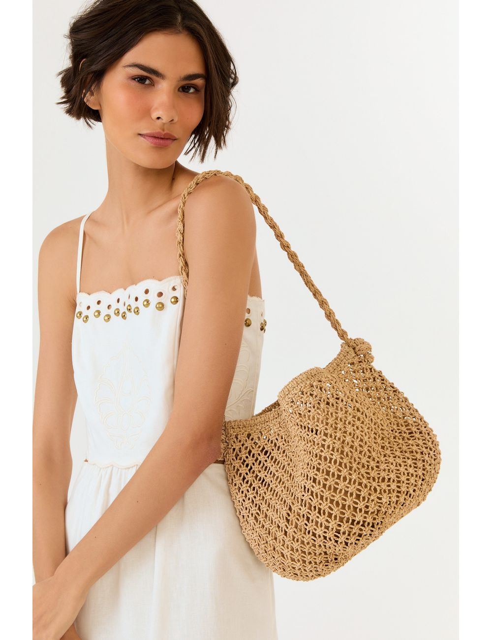Bolsa Palha Macrame - Palha / U