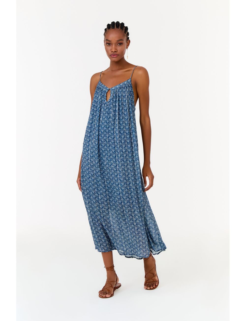 Vestido Midi Estampa Alga