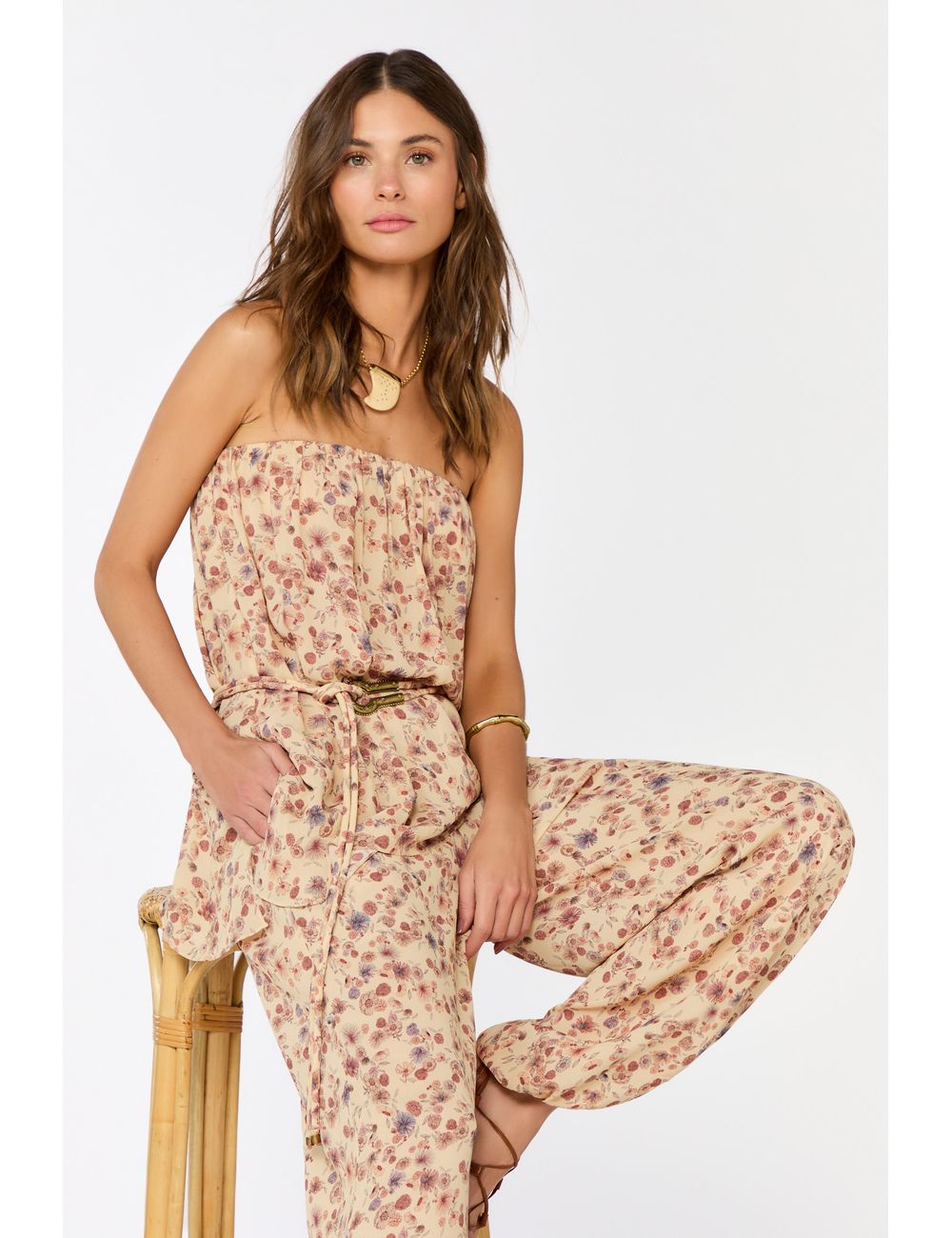 Blusa Sem Alça Ggt Estampa Fleur