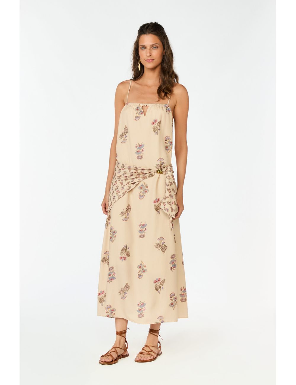 Vestido Midi Estampa Petal