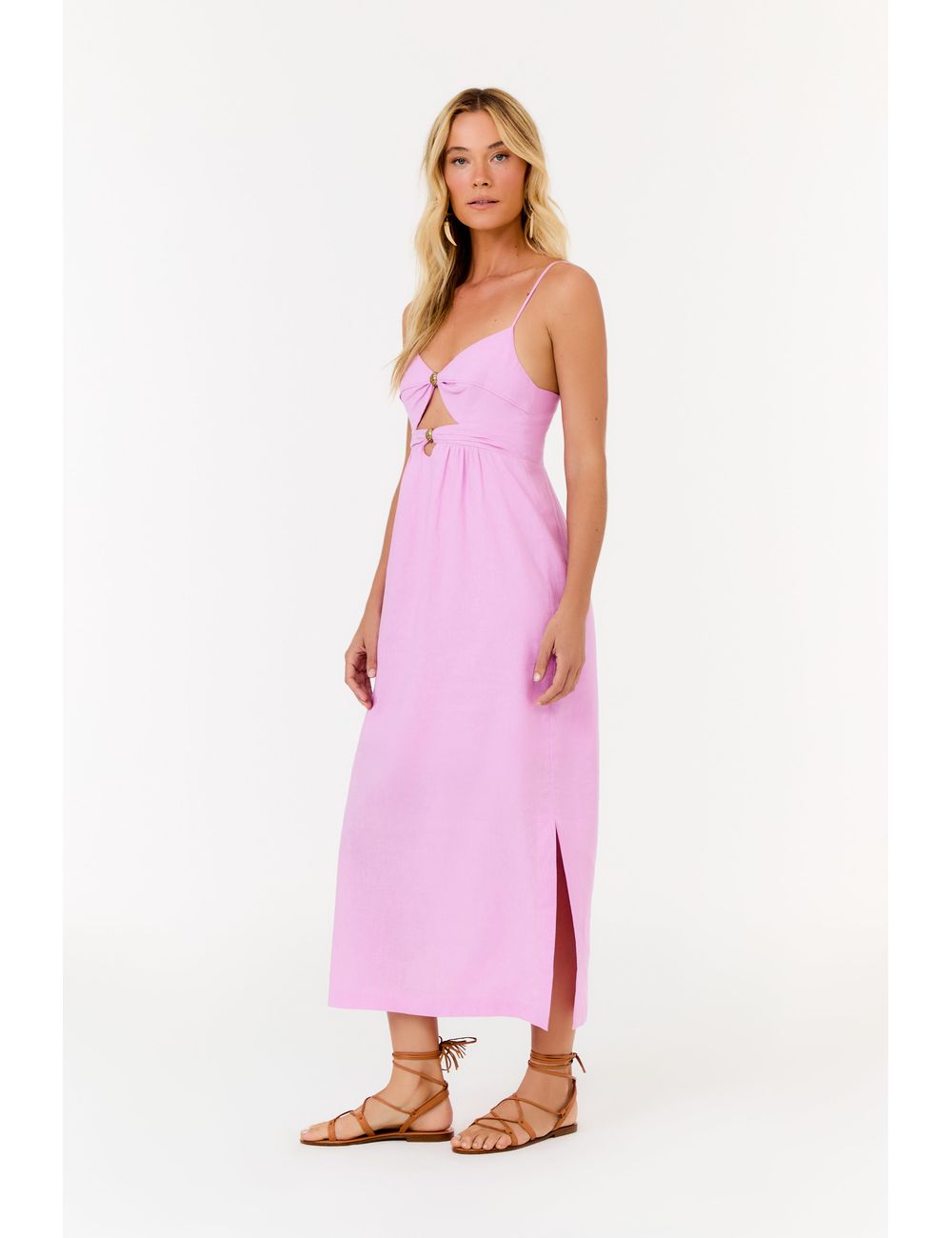 Vestido Midi Metais Decote