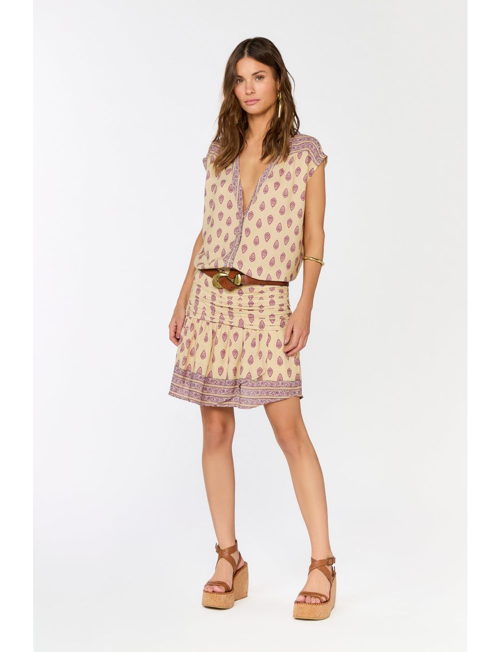 Saia Curta Pala Estampa Tropics