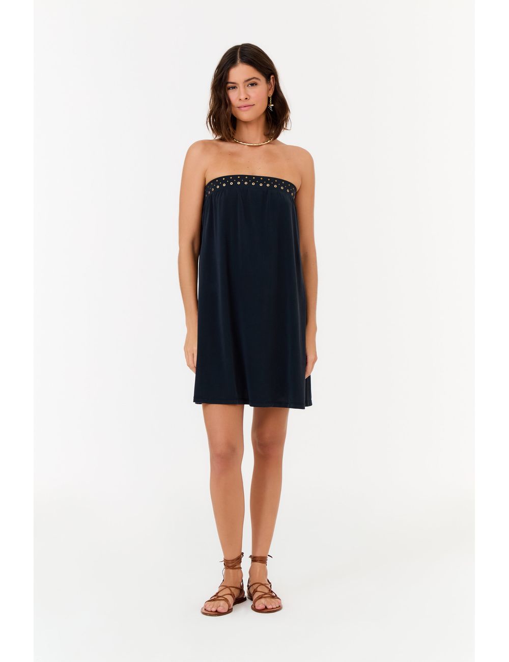 Vestido Sem Manga Tachas