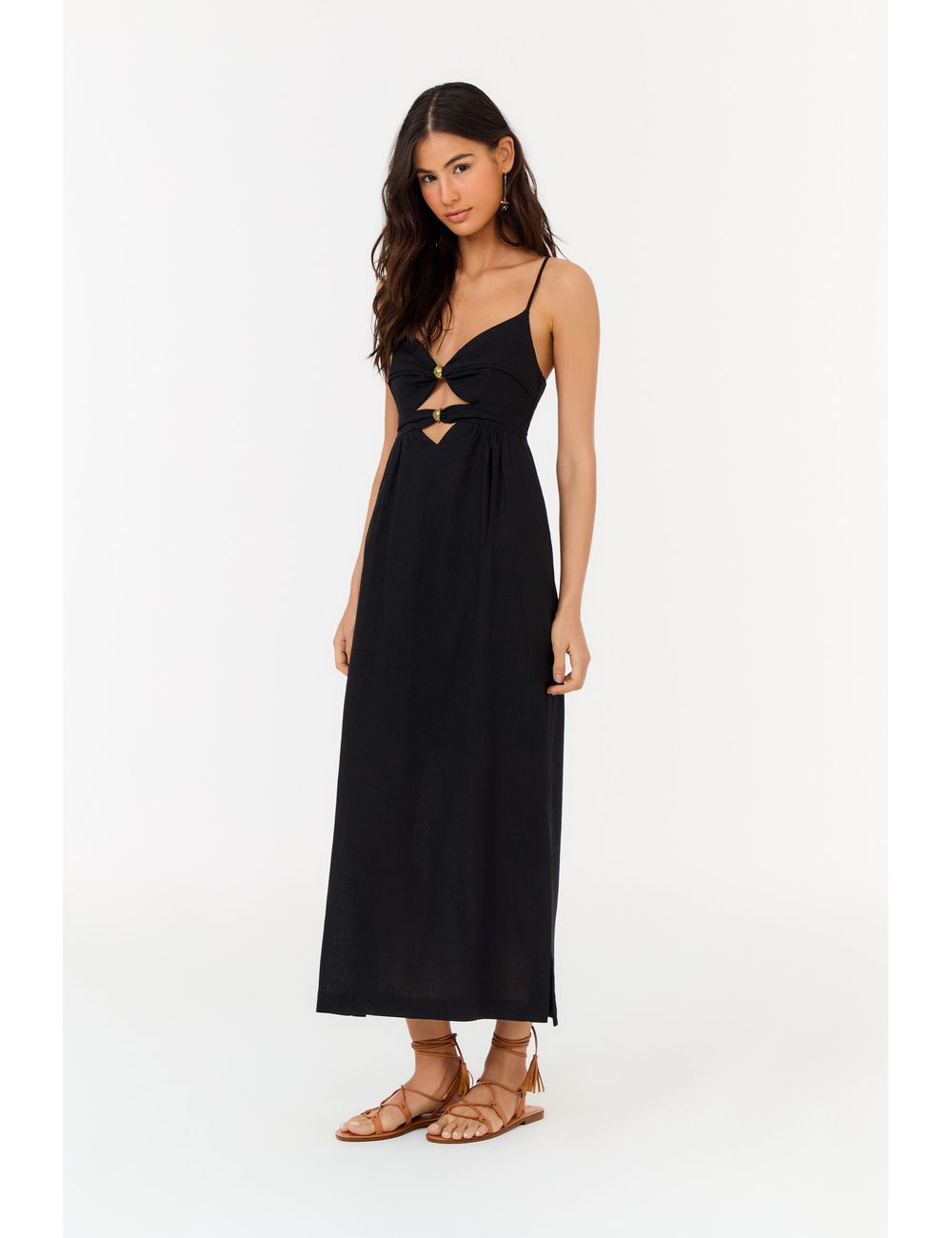 Vestido Midi Metais Decote