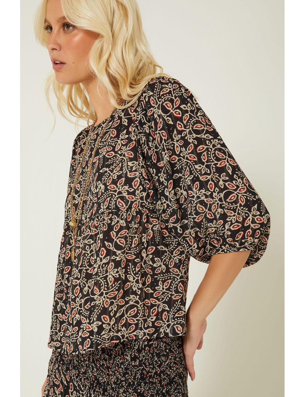 Blusa Bufante Estampa Milos