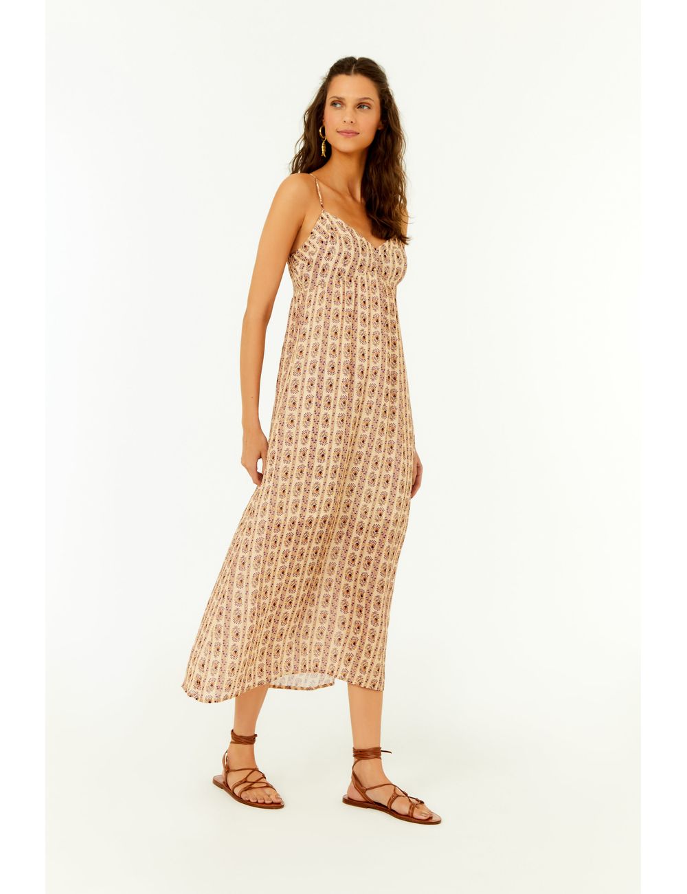 Vestido Midi Estampa Listra Ramos