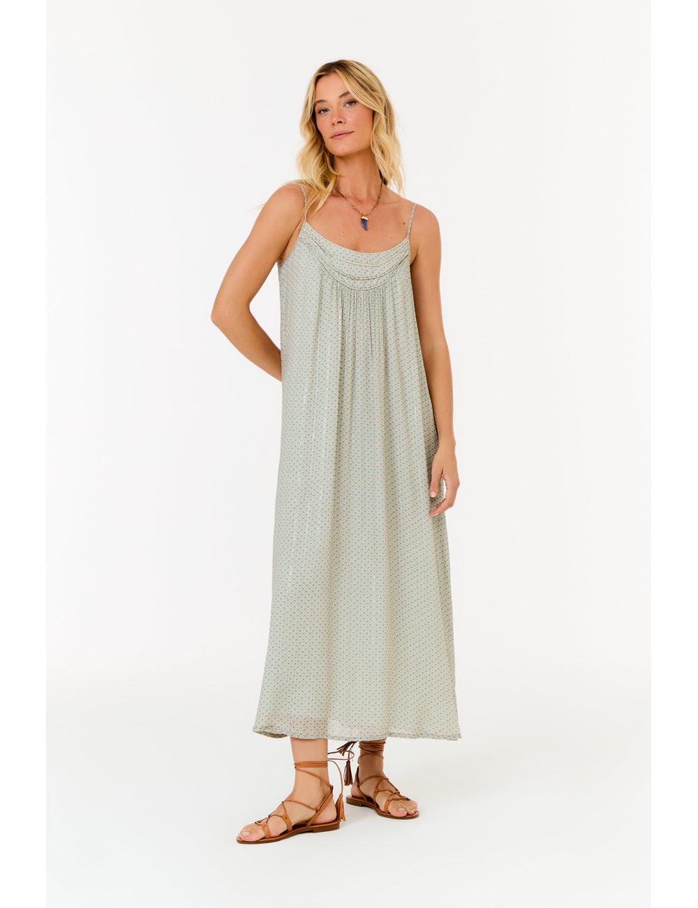 Vestido Pala Vivos Estampa Trellis