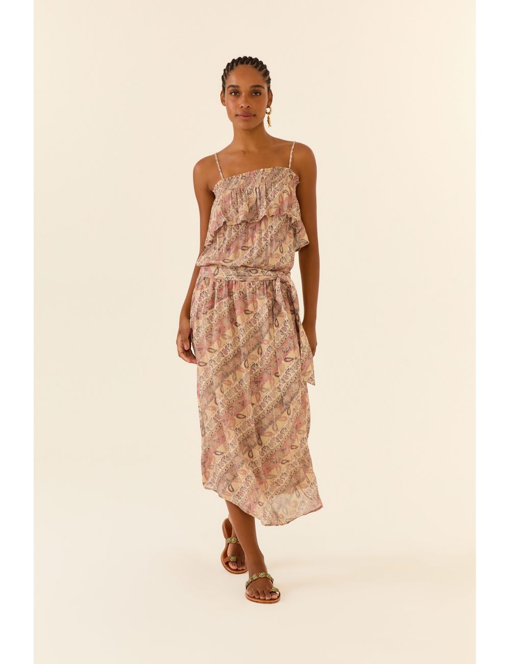 Vestido Midi Alcinha Estampa Belini