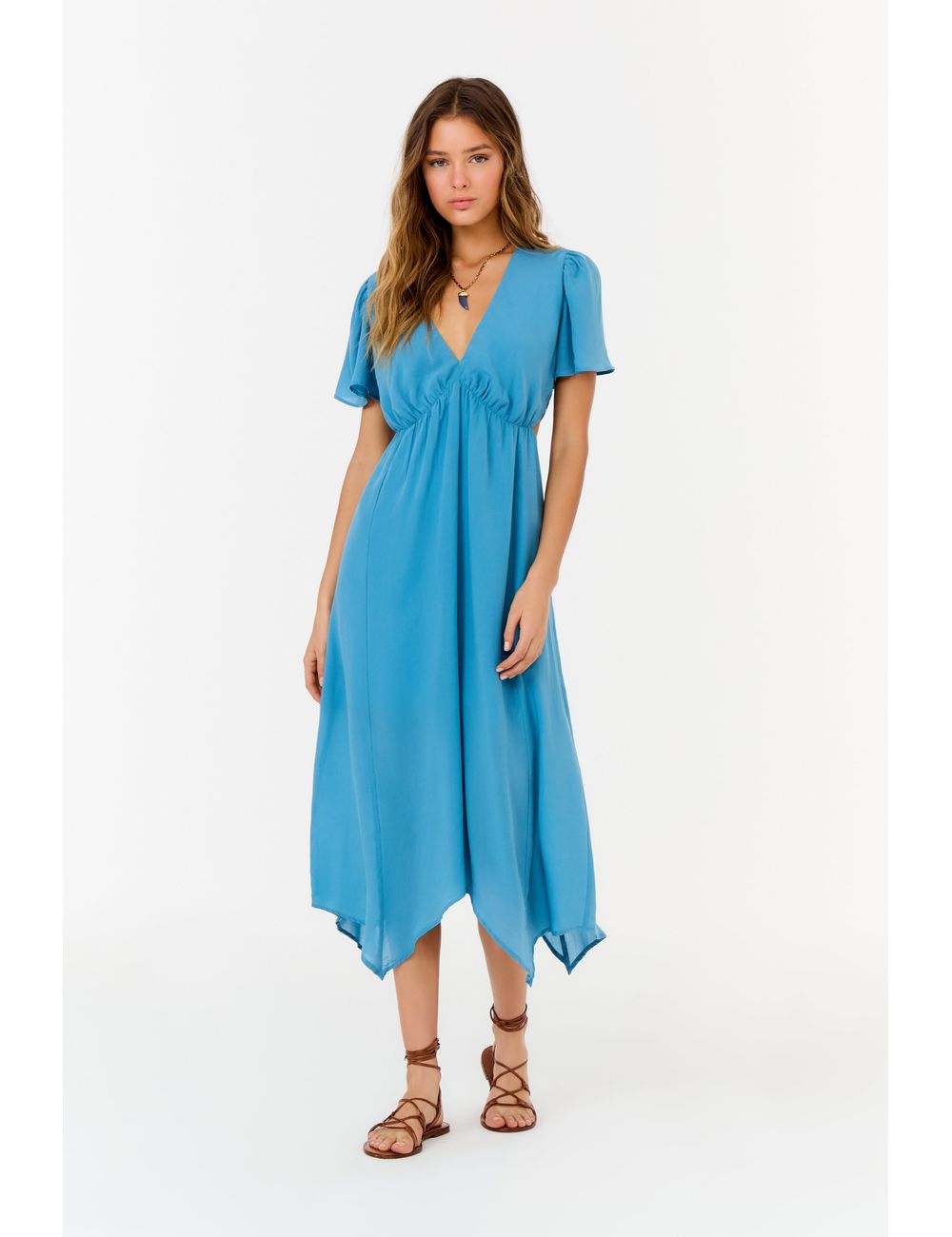 Vestido Midi Decote Recorte
