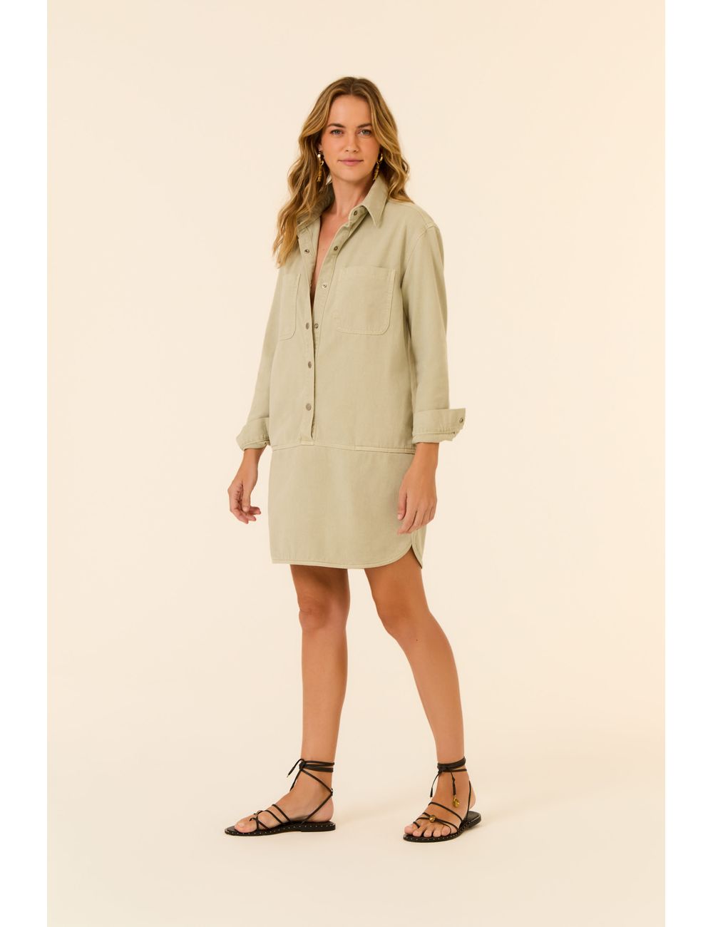 Vestido Curto Sarja Estonado