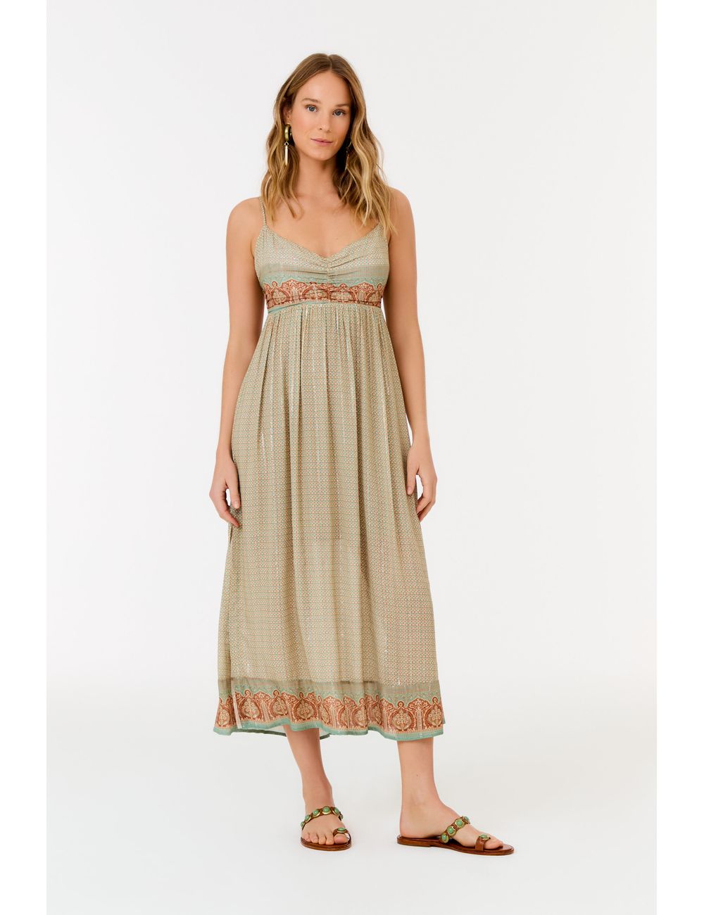Vestido Midi Alcinha Estampa Pine b