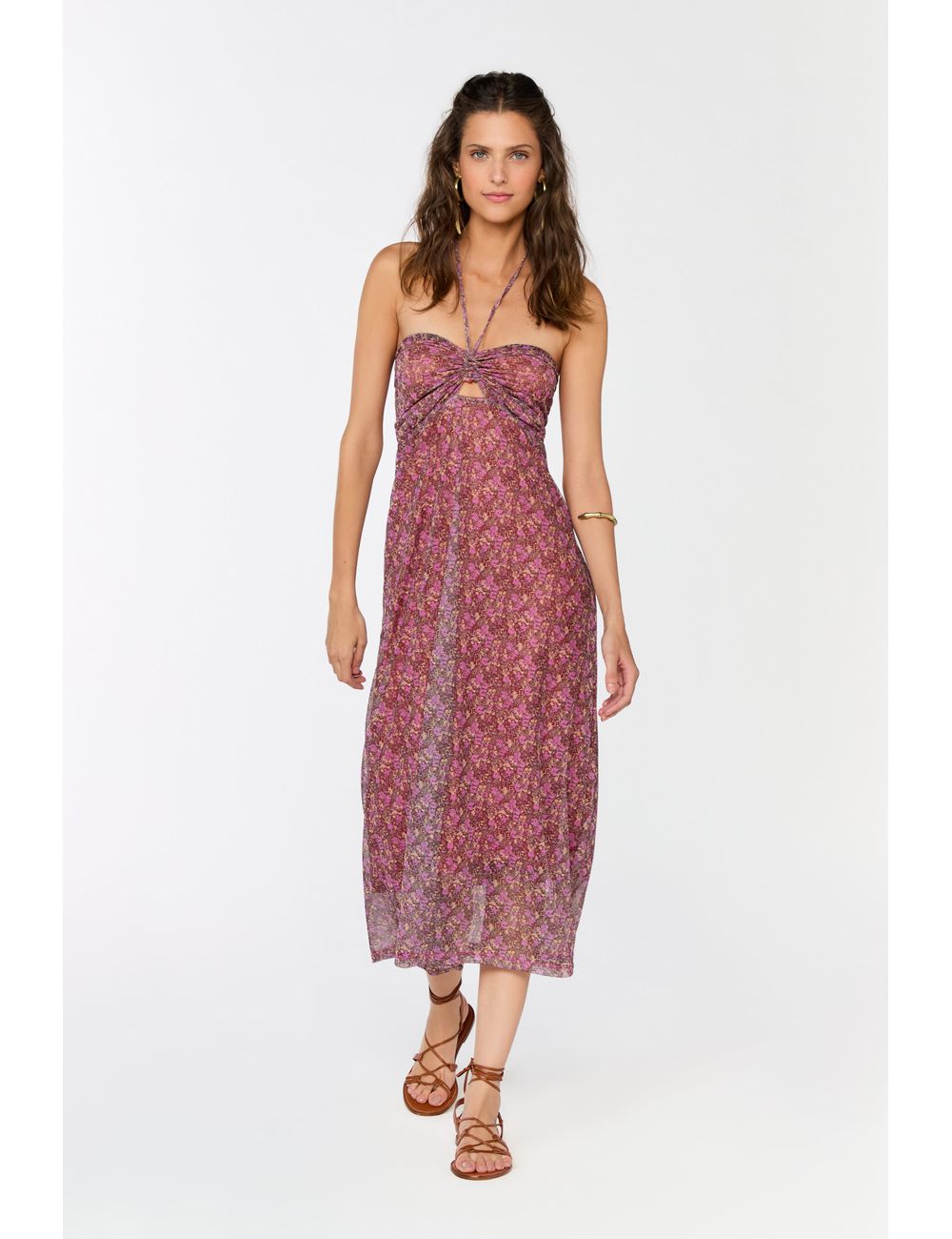 Vestido Alcinha Estampa Violet