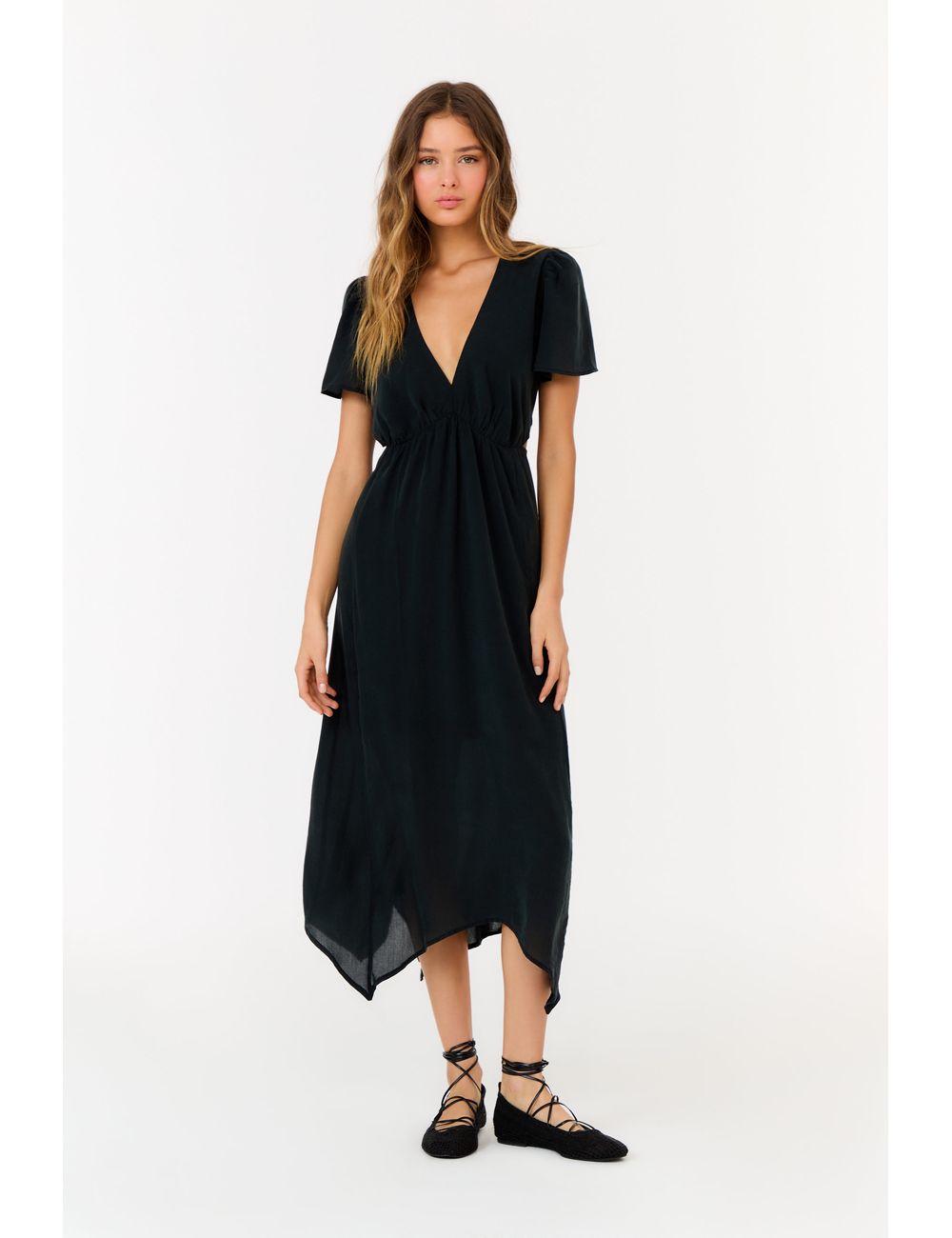 Vestido Midi Decote Recorte