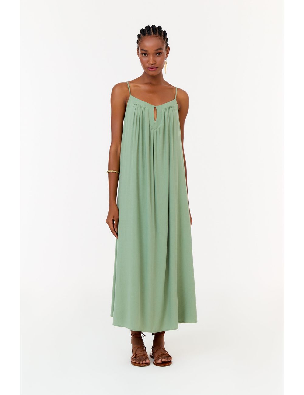 Vestido Midi Decote Gota