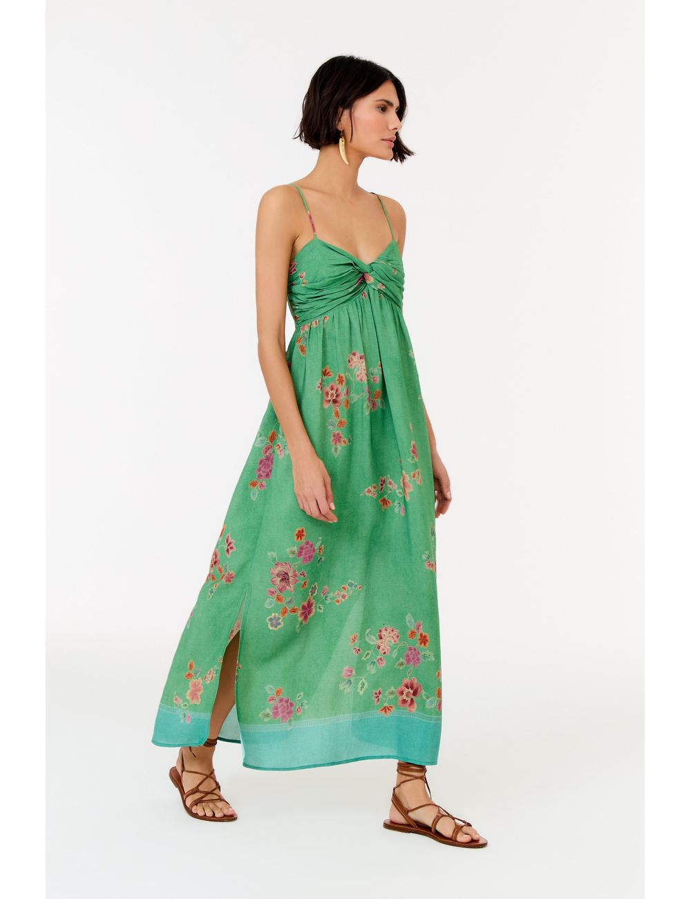 Vestido Midi Sem Manga Estampa Bliss
