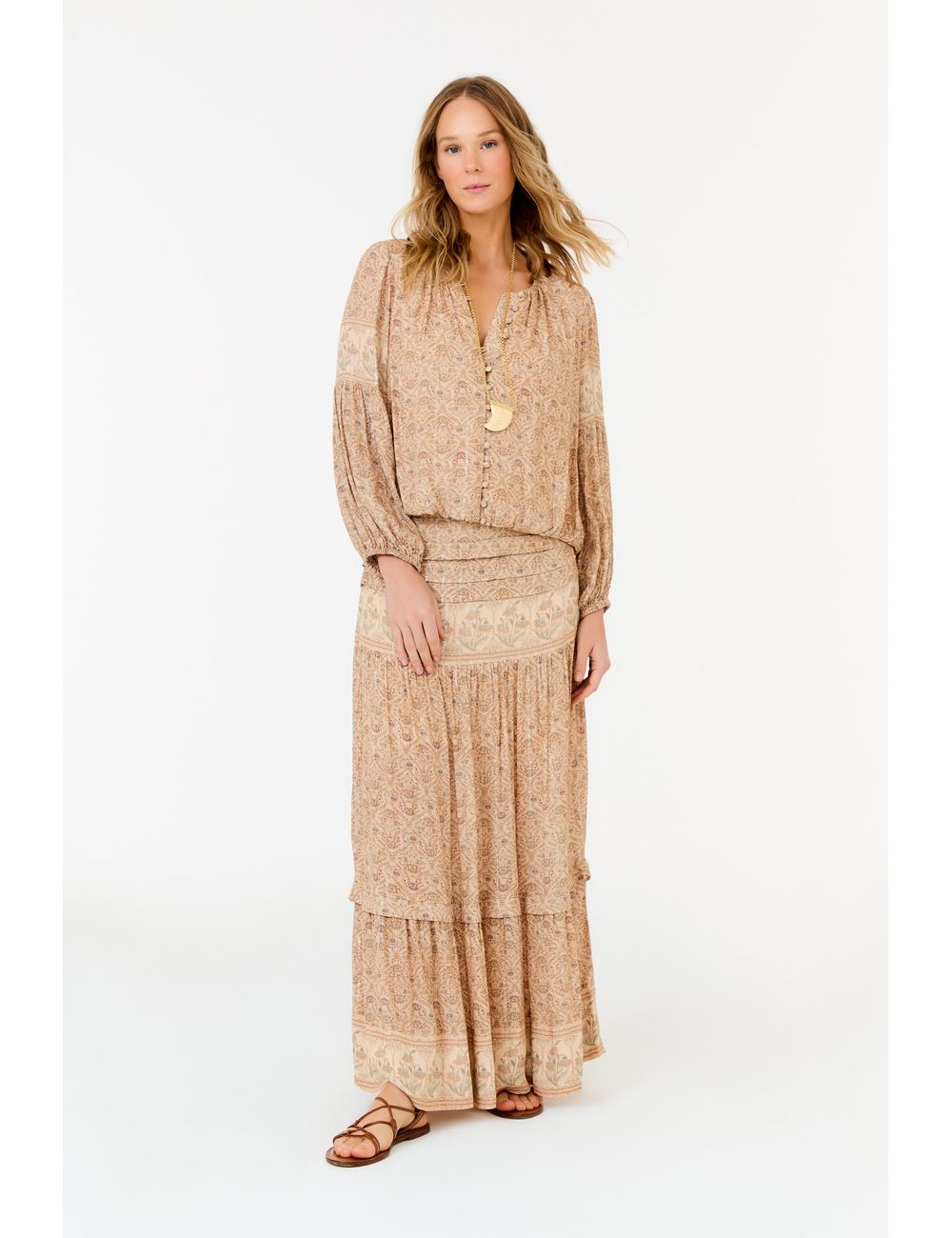 Saia Longa Estampa Florish