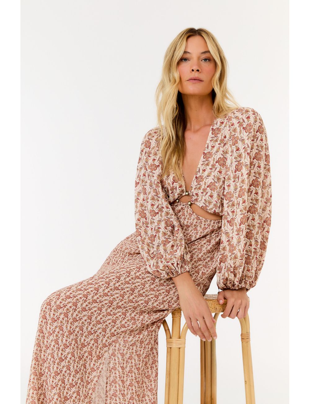 Vestido Longo Ggt Estampa Creta