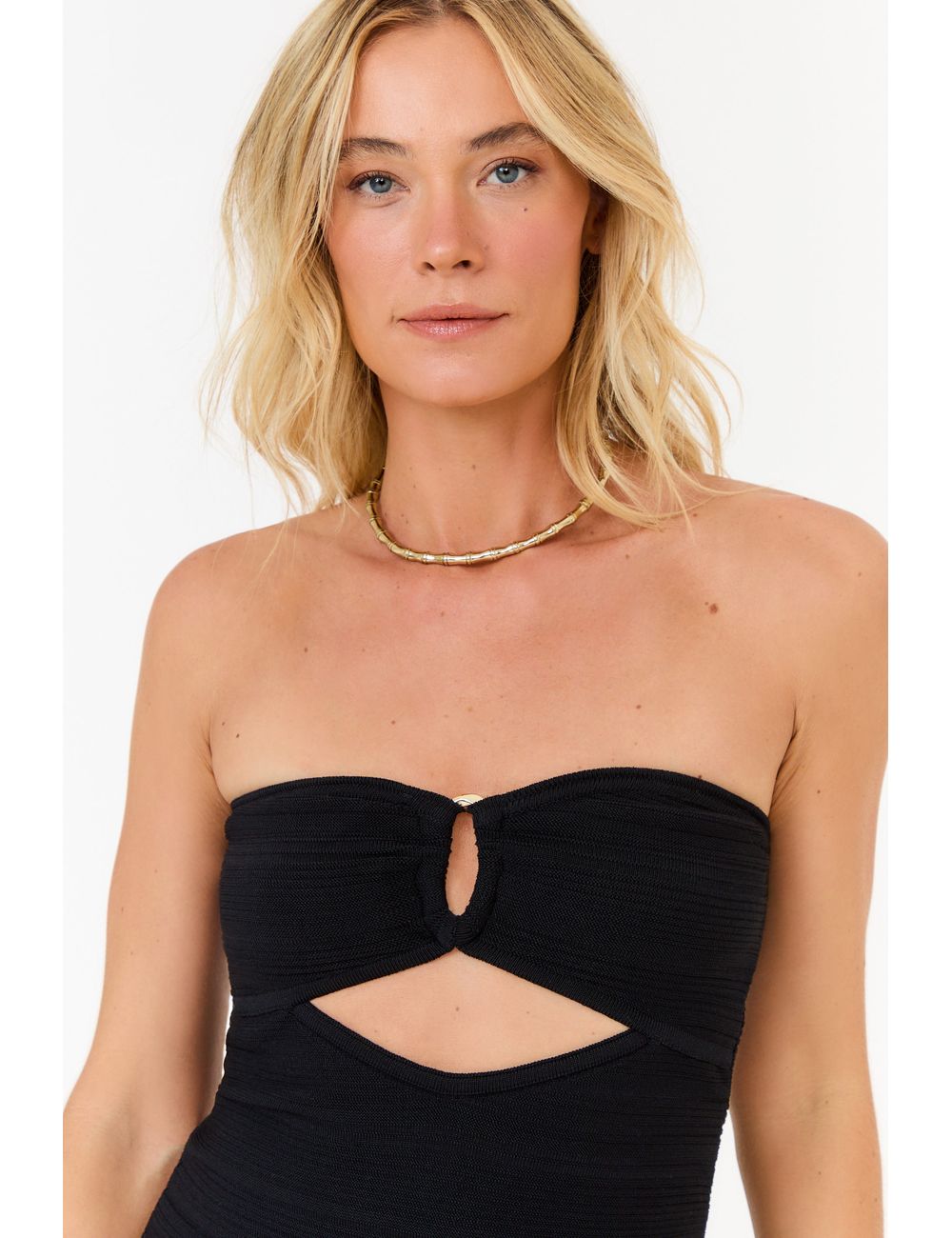 Blusa Tricot Sem Alça Cut Out