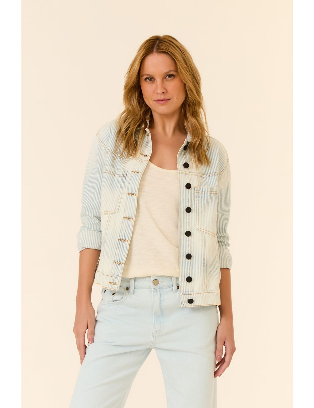 Jaqueta Jeans Listrada