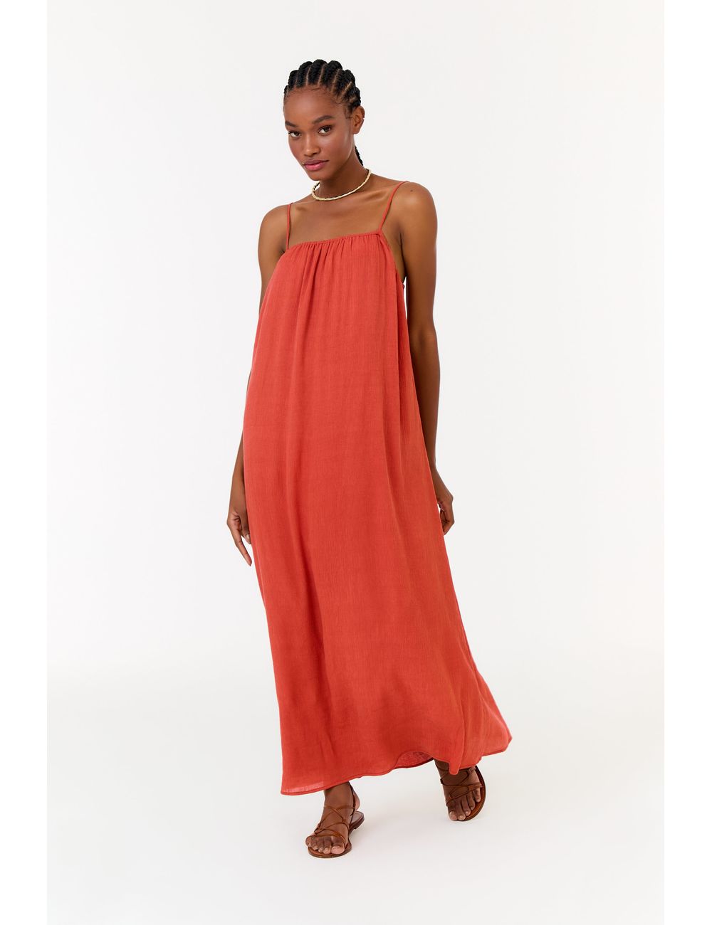 Vestido Midi Cava Reta