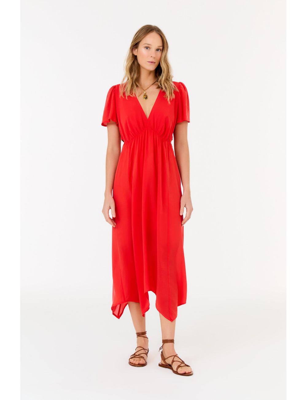 Vestido Midi Decote Recorte