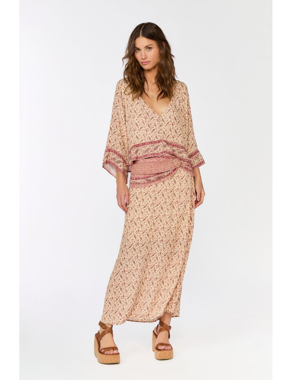 Saia Midi Estampa Pearl