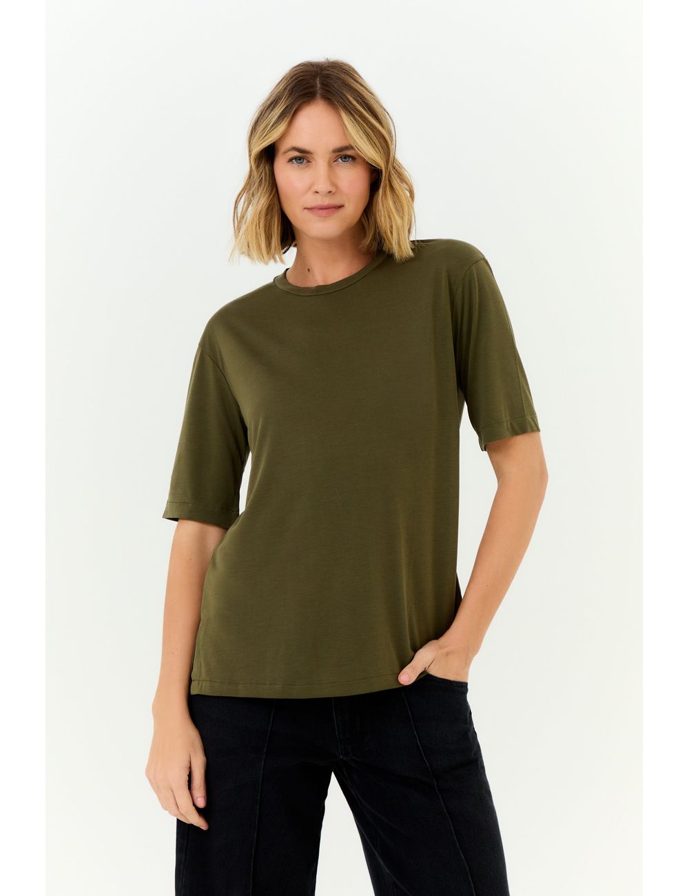 Blusa Manga Curta Deslocada