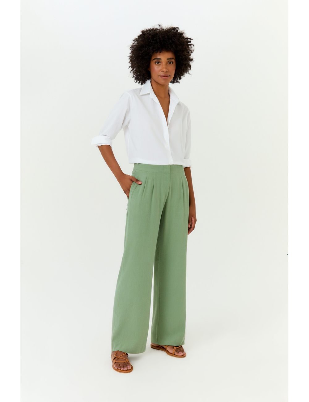 Calça Pregas Alfaiataria