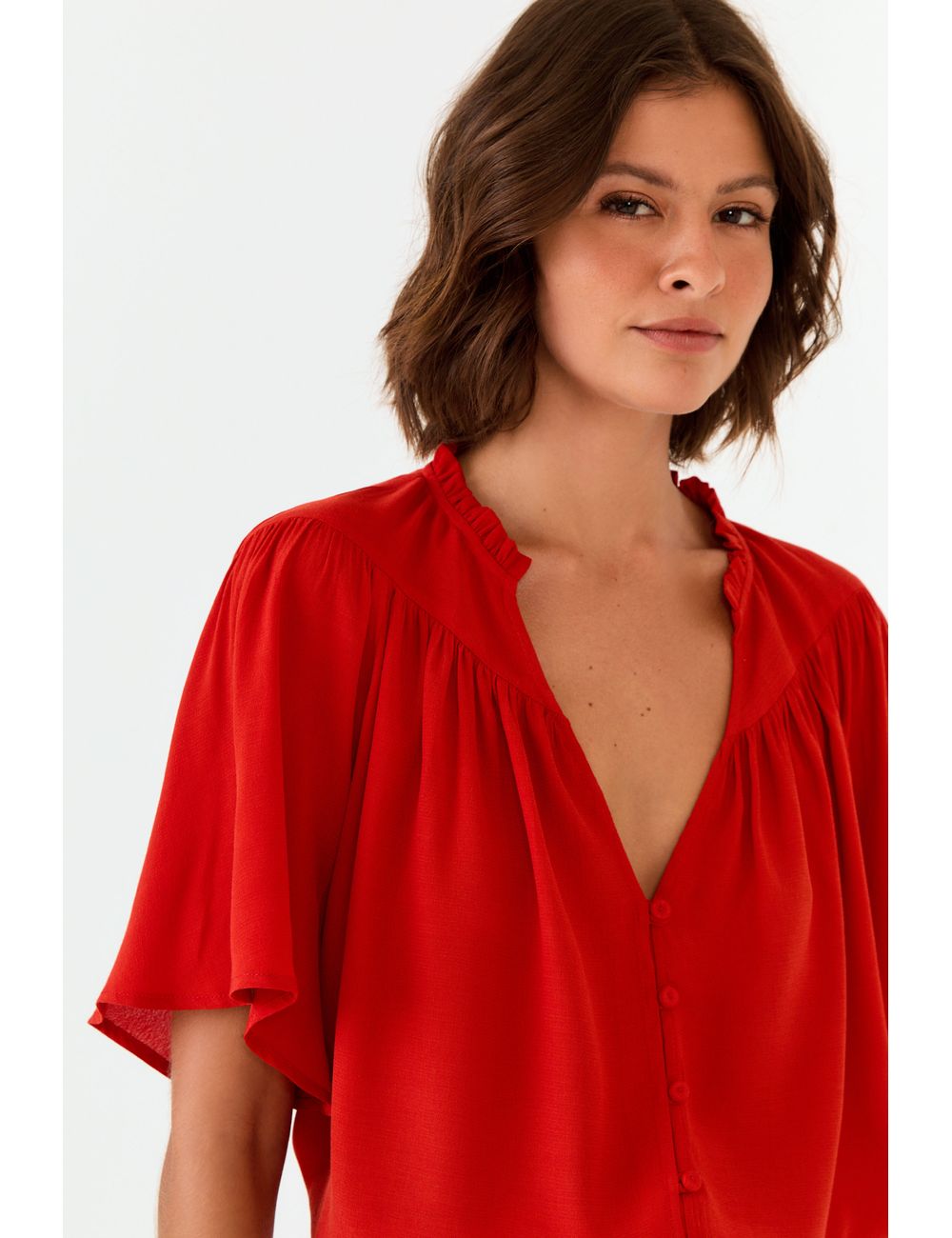 Blusa Franzido Decote v