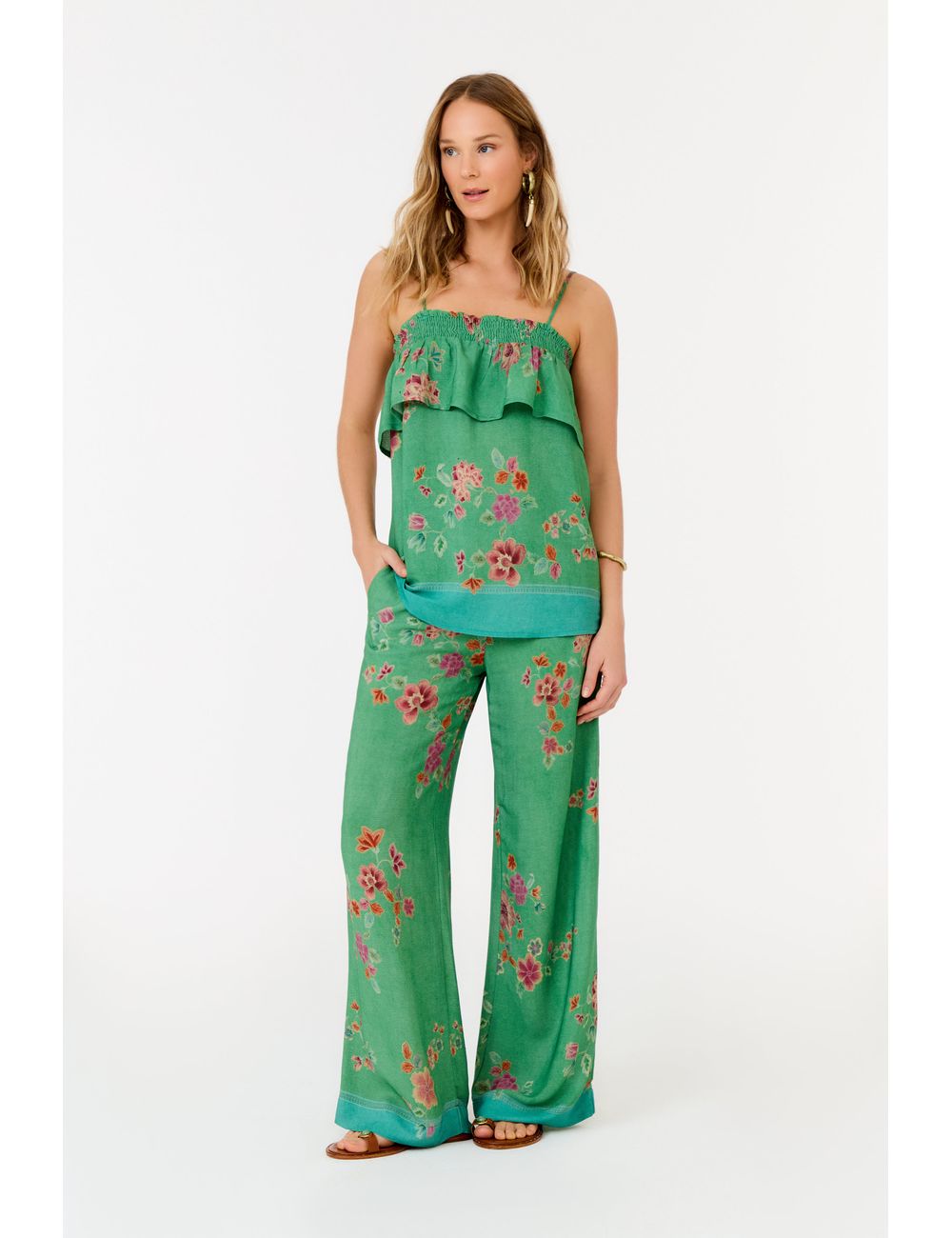 Calça Pantalona Estampa Bliss