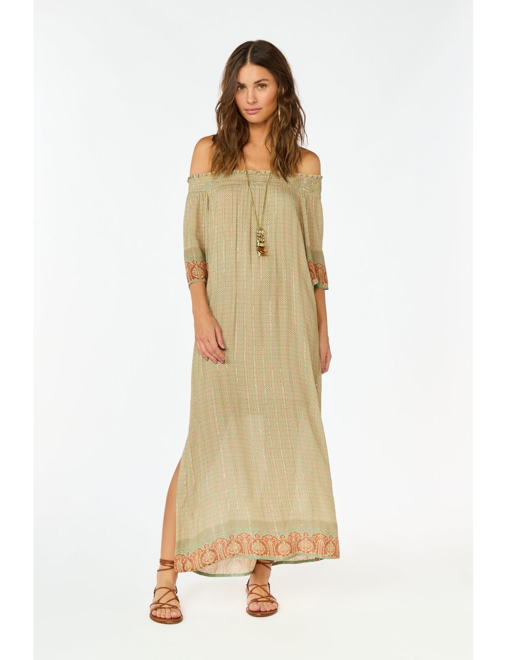 Vestido Midi Estampa Pine b