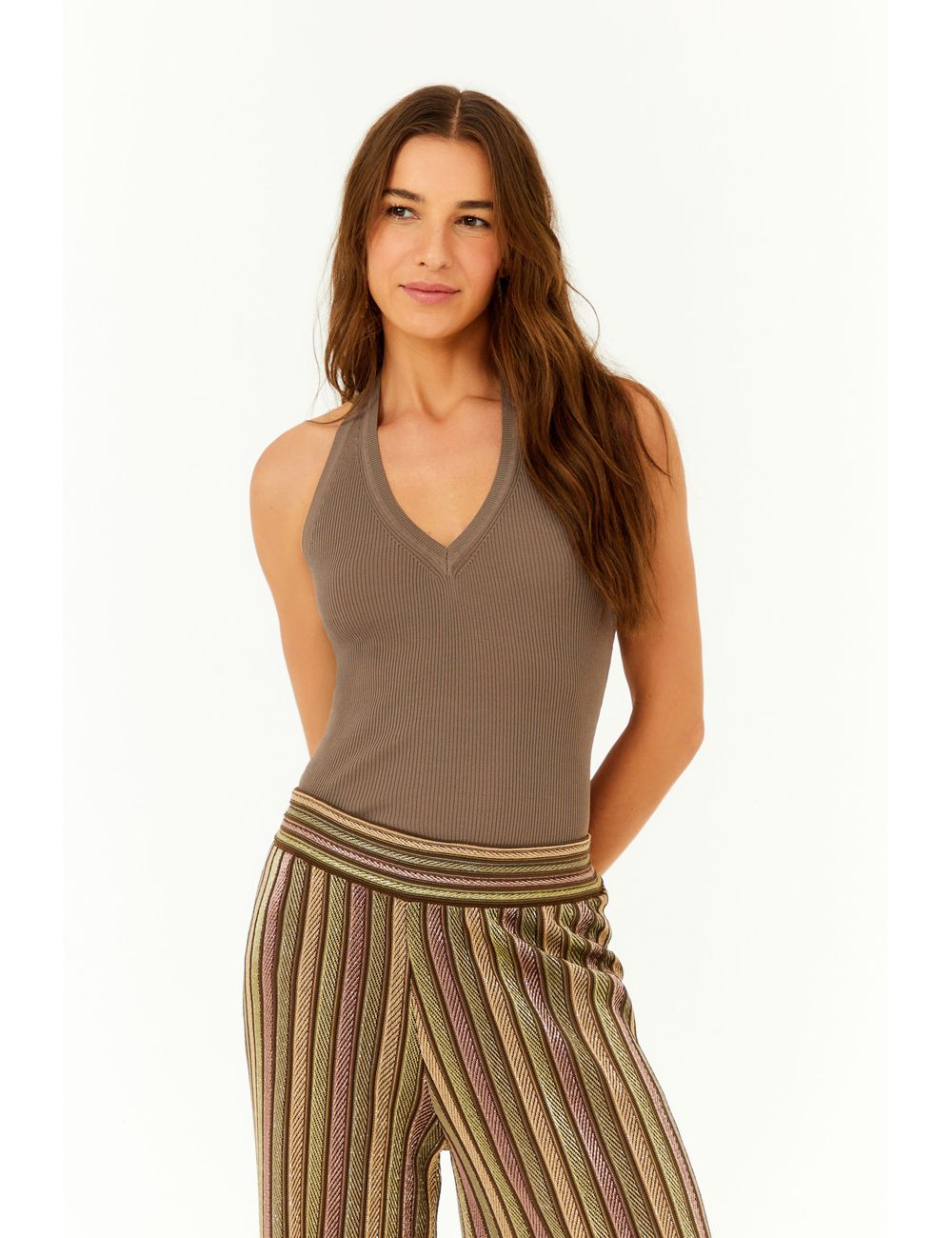 Blusa Tricot Frente Única Canelada