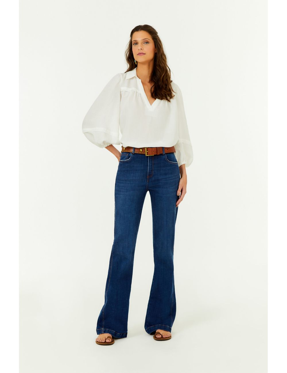 Calca Jeans Flare Nesgas Stone