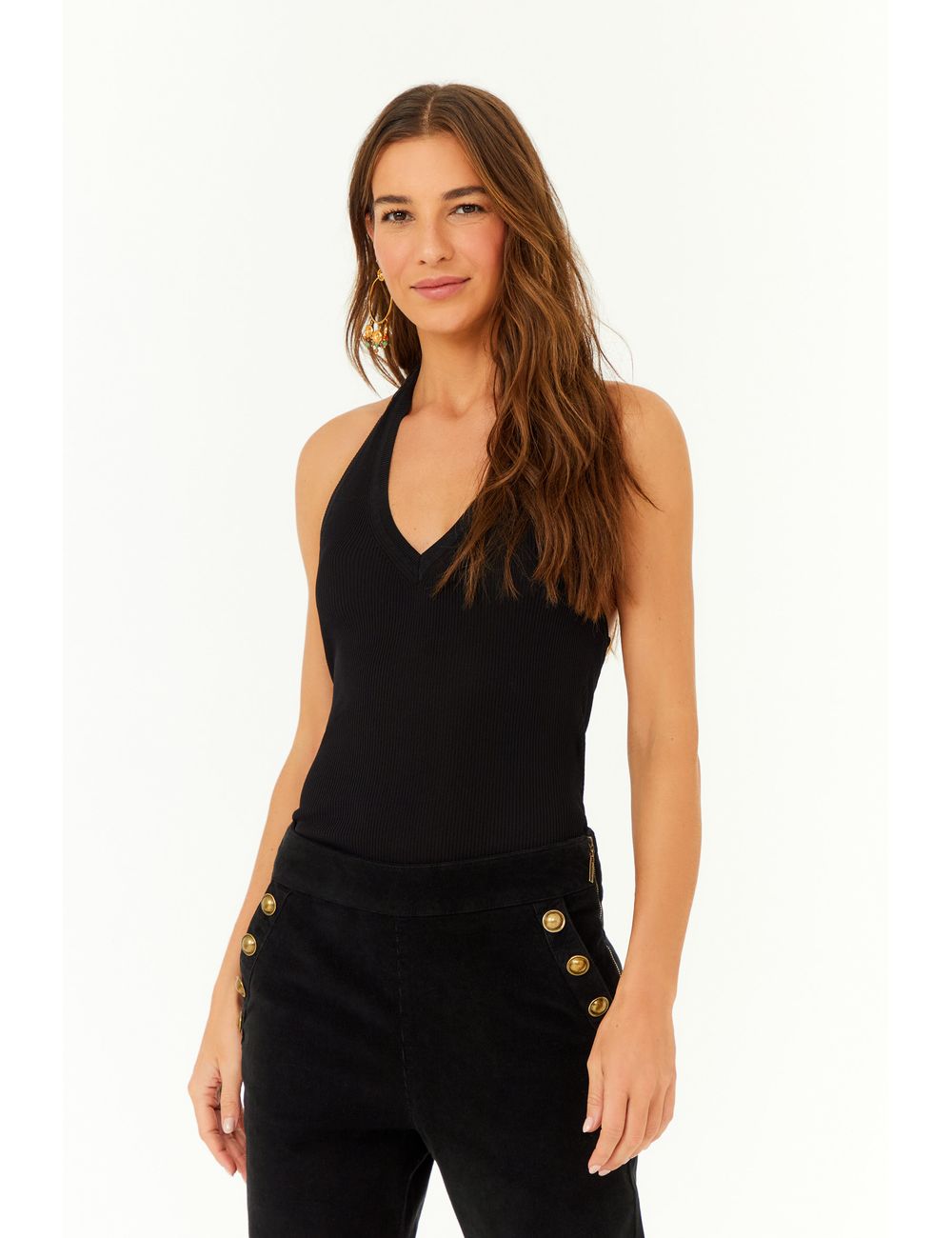 Blusa Tricot Frente Única Canelada