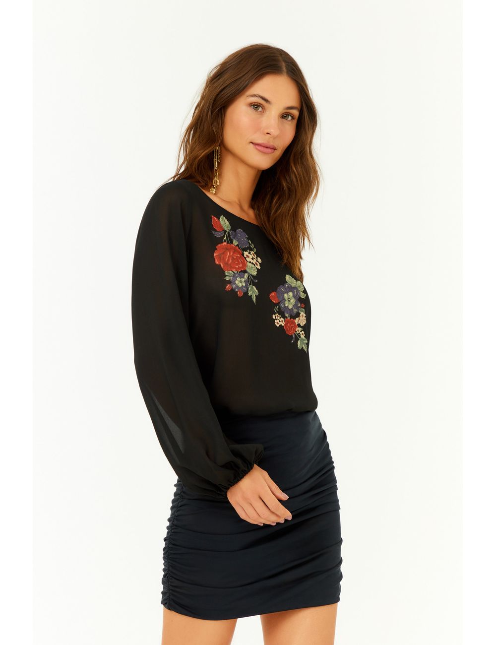 Blusa Manga Longa Ggt Estampa Ameli