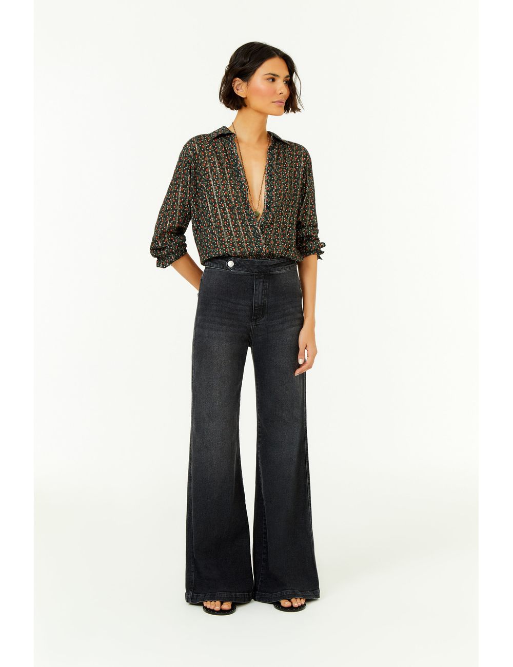 Calça Jeans Black Wide Leg Cos Aleta